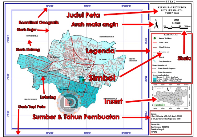 Komponen Peta Dan Penjelasannya Lengkap Vrogue